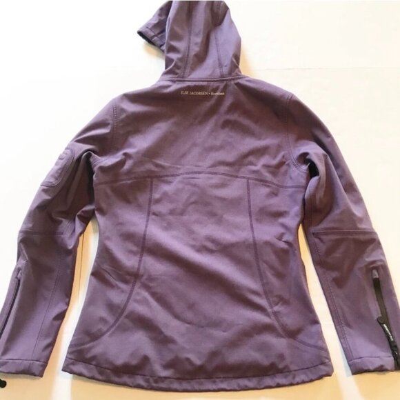 Ilse Jacobsen Sz 10 Purple Hooded Rain Jacket | Softshell | Zip Front EUC - Picture 6 of 9